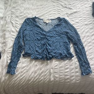 Blue patterned long sleeve